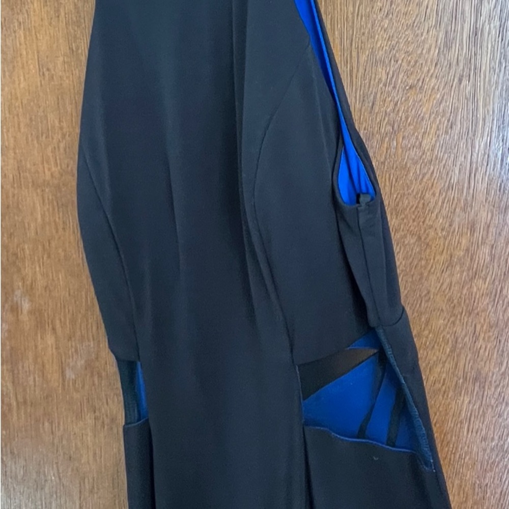 Beautiful black floor length gown with jeweled neckline and cut out sides - Picture 2 of 12
